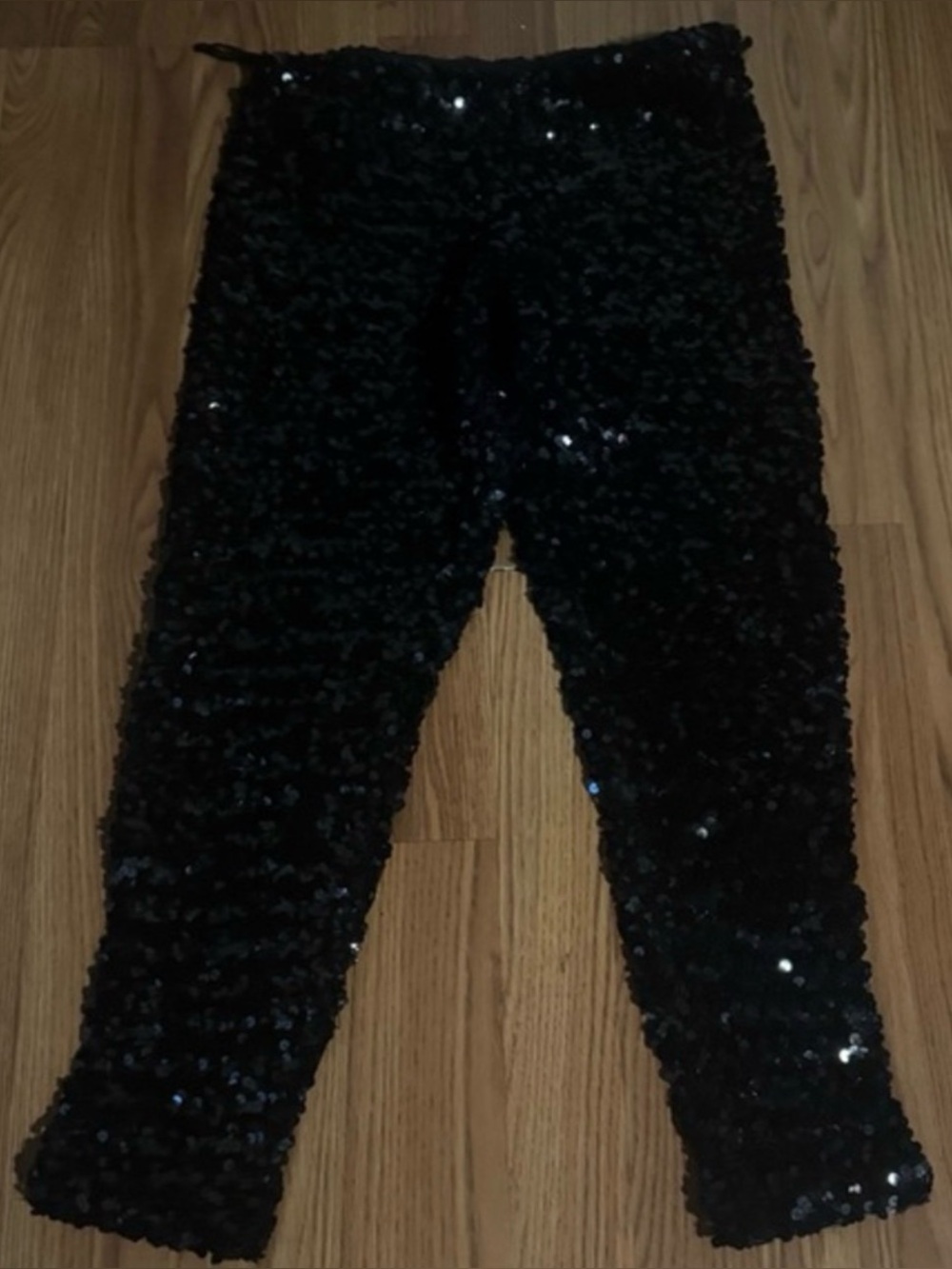 Vintage 80's DKNY Donna Karan Sequin Black Capri Pants Retro‎ Glam Old Money Y2k
